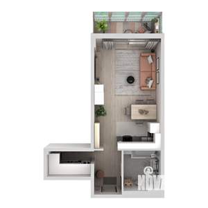 1-к квартира, строящийся дом, 40м2, 5/19 этаж