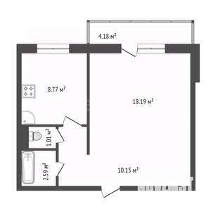 1-к квартира, вторичка, 41м2, 3/14 этаж
