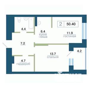 2-к квартира, вторичка, 50м2, 5/24 этаж