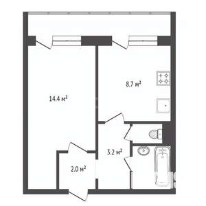 1-к квартира, вторичка, 32м2, 10/10 этаж