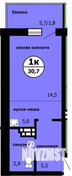 Студия квартира, сданный дом, 30м2, 5/9 этаж