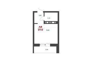 Студия квартира, вторичка, 28м2, 4/21 этаж