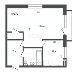 1-к квартира, вторичка, 31м2, 5/5 этаж