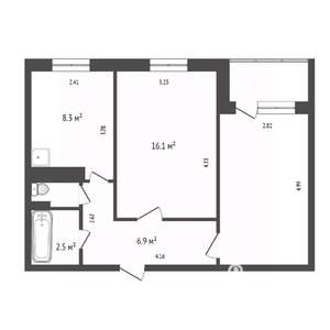 2-к квартира, вторичка, 50м2, 7/9 этаж