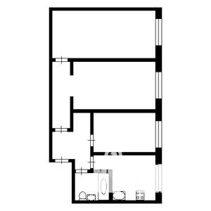 3-к квартира, вторичка, 57м2, 1/5 этаж