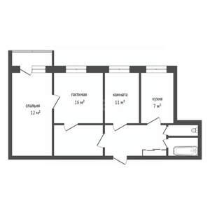 3-к квартира, вторичка, 57м2, 3/9 этаж