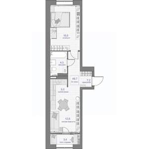 2-к квартира, вторичка, 49м2, 9/24 этаж