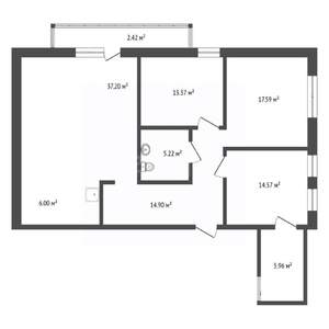 4-к квартира, вторичка, 121м2, 9/21 этаж