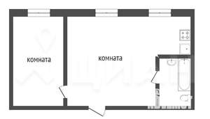 2-к квартира, вторичка, 52м2, 1/4 этаж