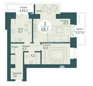 2-к квартира, вторичка, 68м2, 11/17 этаж