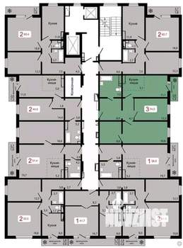 3-к квартира, строящийся дом, 74м2, 5/17 этаж