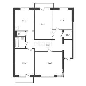 4-к квартира, вторичка, 87м2, 3/10 этаж