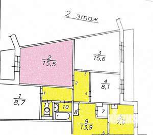 1-к квартира, вторичка, 16м2, 2/9 этаж