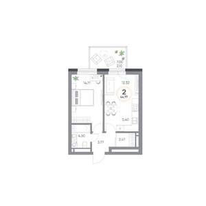 2-к квартира, вторичка, 45м2, 2/7 этаж