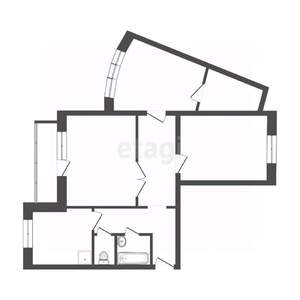 2-к квартира, вторичка, 55м2, 2/10 этаж