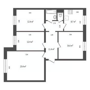 4-к квартира, вторичка, 81м2, 4/10 этаж