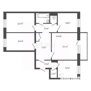 4-к квартира, вторичка, 79м2, 6/10 этаж