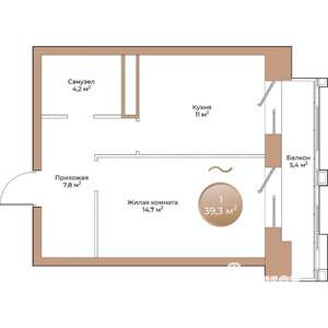 1-к квартира, вторичка, 39м2, 5/24 этаж