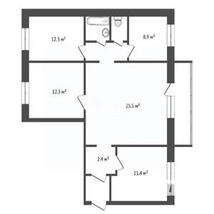 4-к квартира, вторичка, 80м2, 2/10 этаж