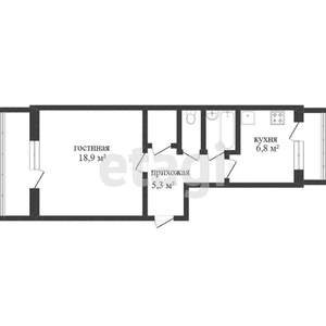 1-к квартира, вторичка, 37м2, 5/9 этаж
