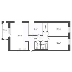 4-к квартира, вторичка, 99м2, 9/17 этаж