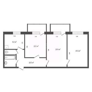 3-к квартира, вторичка, 80м2, 3/5 этаж