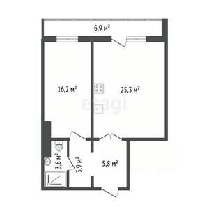 2-к квартира, вторичка, 55м2, 4/18 этаж