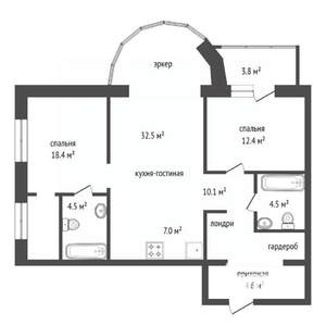 3-к квартира, вторичка, 95м2, 8/17 этаж