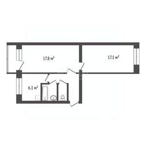 2-к квартира, вторичка, 49м2, 4/5 этаж