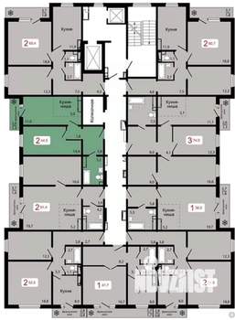 2-к квартира, строящийся дом, 45м2, 3/17 этаж