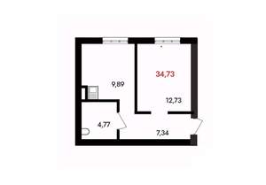 1-к квартира, вторичка, 35м2, 13/18 этаж