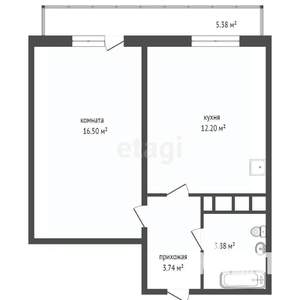 1-к квартира, вторичка, 37м2, 23/25 этаж