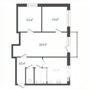 3-к квартира, вторичка, 50м2, 5/5 этаж