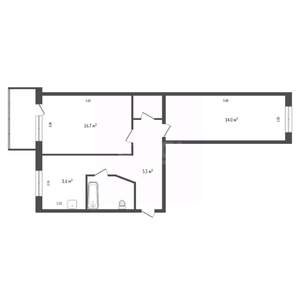 2-к квартира, вторичка, 47м2, 4/5 этаж