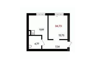 1-к квартира, вторичка, 35м2, 8/18 этаж