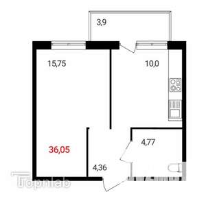 1-к квартира, вторичка, 36м2, 8/15 этаж