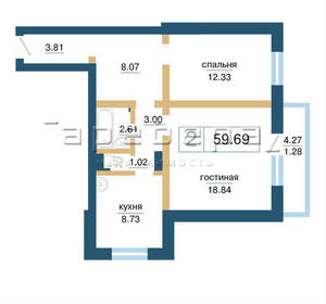 2-к квартира, вторичка, 60м2, 17/17 этаж