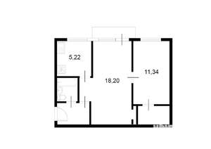 2-к квартира, вторичка, 44м2, 4/5 этаж