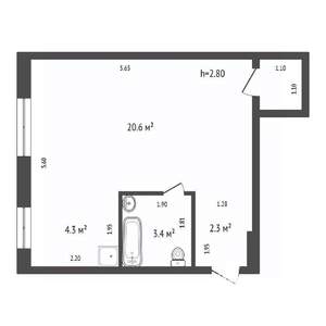 1-к квартира, вторичка, 32м2, 1/5 этаж