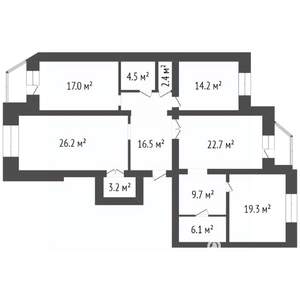 4-к квартира, вторичка, 142м2, 1/5 этаж