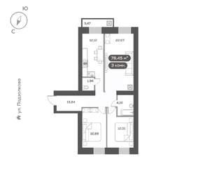 3-к квартира, вторичка, 76м2, 10/16 этаж