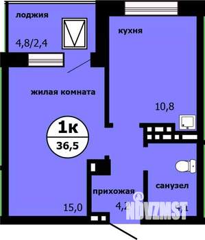 1-к квартира, вторичка, 36м2, 3/19 этаж