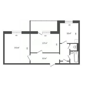 2-к квартира, вторичка, 55м2, 7/10 этаж