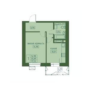 1-к квартира, вторичка, 37м2, 10/23 этаж