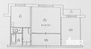 2-к квартира, вторичка, 54м2, 5/9 этаж