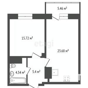 2-к квартира, сданный дом, 51м2, 9/18 этаж