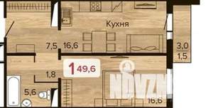 2-к квартира, вторичка, 50м2, 9/17 этаж