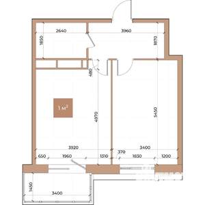 1-к квартира, вторичка, 51м2, 3/24 этаж
