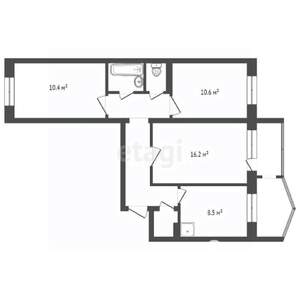 3-к квартира, вторичка, 72м2, 6/10 этаж