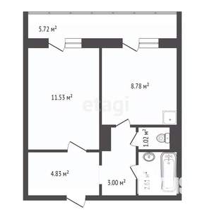 1-к квартира, вторичка, 32м2, 7/16 этаж